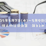 2025年05月07日(水)～05月09日(金)の決算雑まとめ