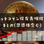 ビットコイン保有表明銘柄まとめ